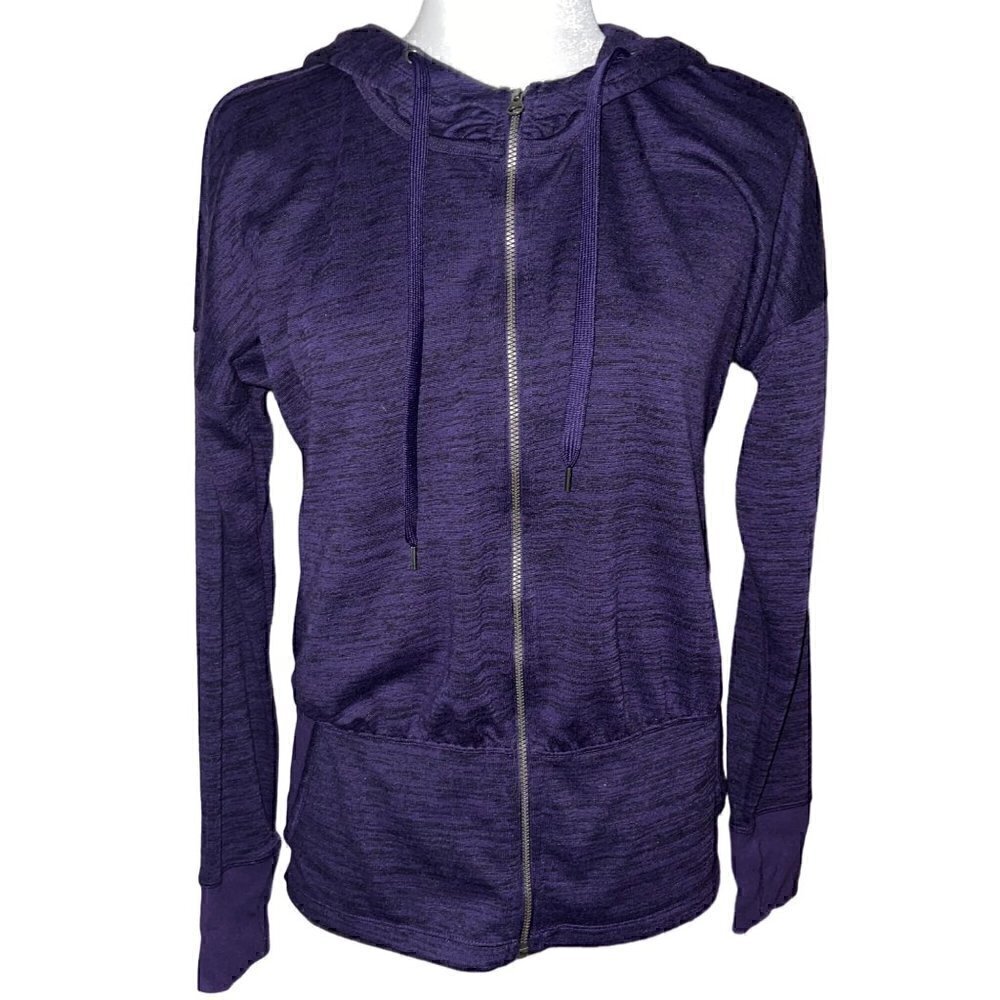 Athleta Circuit Long Sleeve Purple Jacket Ruched Zip-up Hoodied Size XS